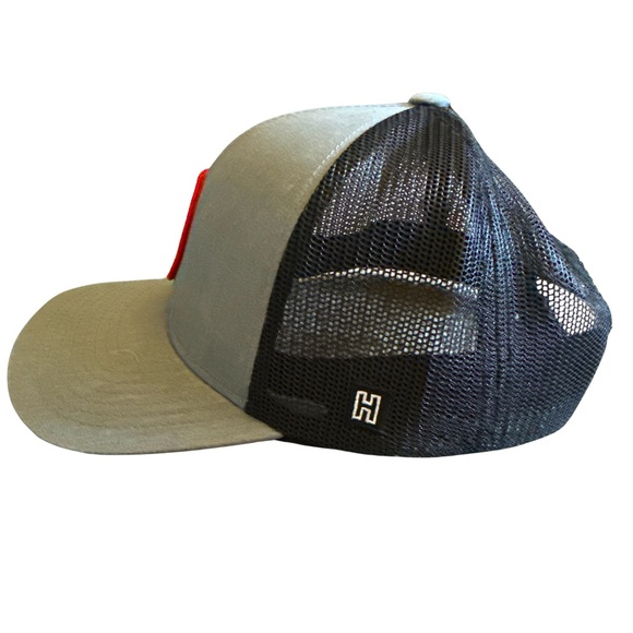 USA Trucker Hat Gray Black Mesh Snapback Adjustable Cap Like New - Picture 4 of 7